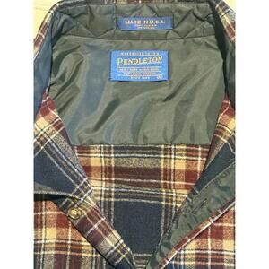 VTG 70s Pendleton Wool Long Sleeve Shirt XL Brown & Blue Plaid Button Up USA